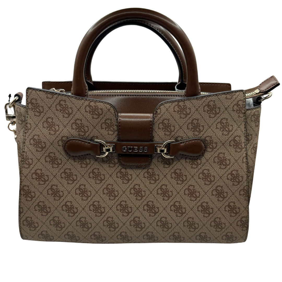 Guess Latte Logo Handbag with Buckle Detail