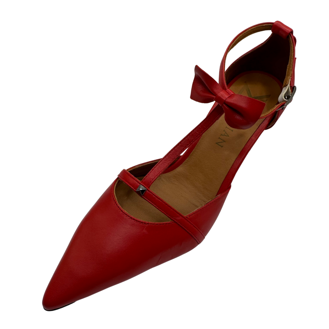Marian Red Heels with Bow Detail