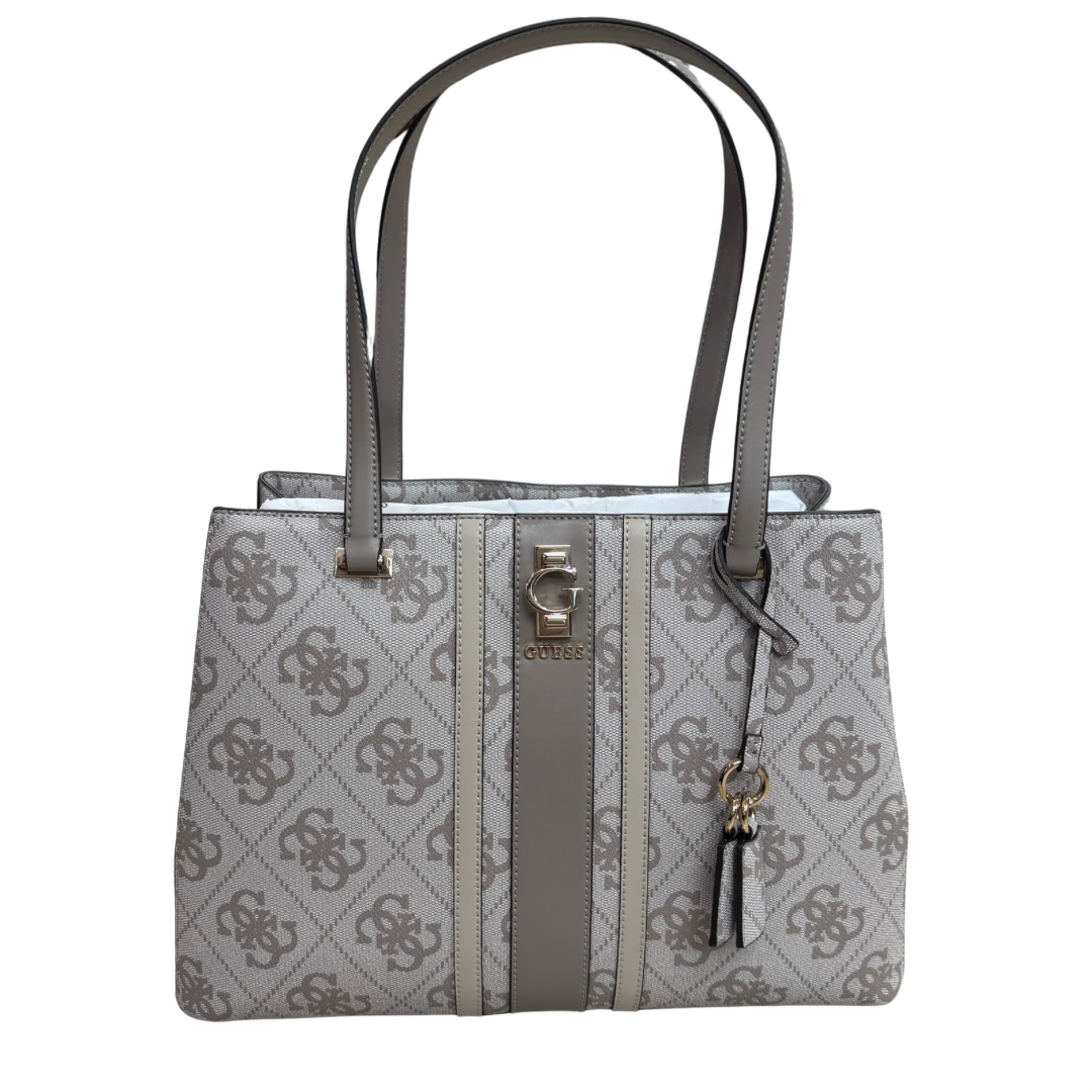 Guess Taupe Logo Print Handbag