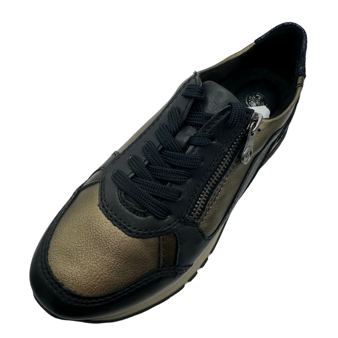 Rieker Navy &amp; Bronze Trainers