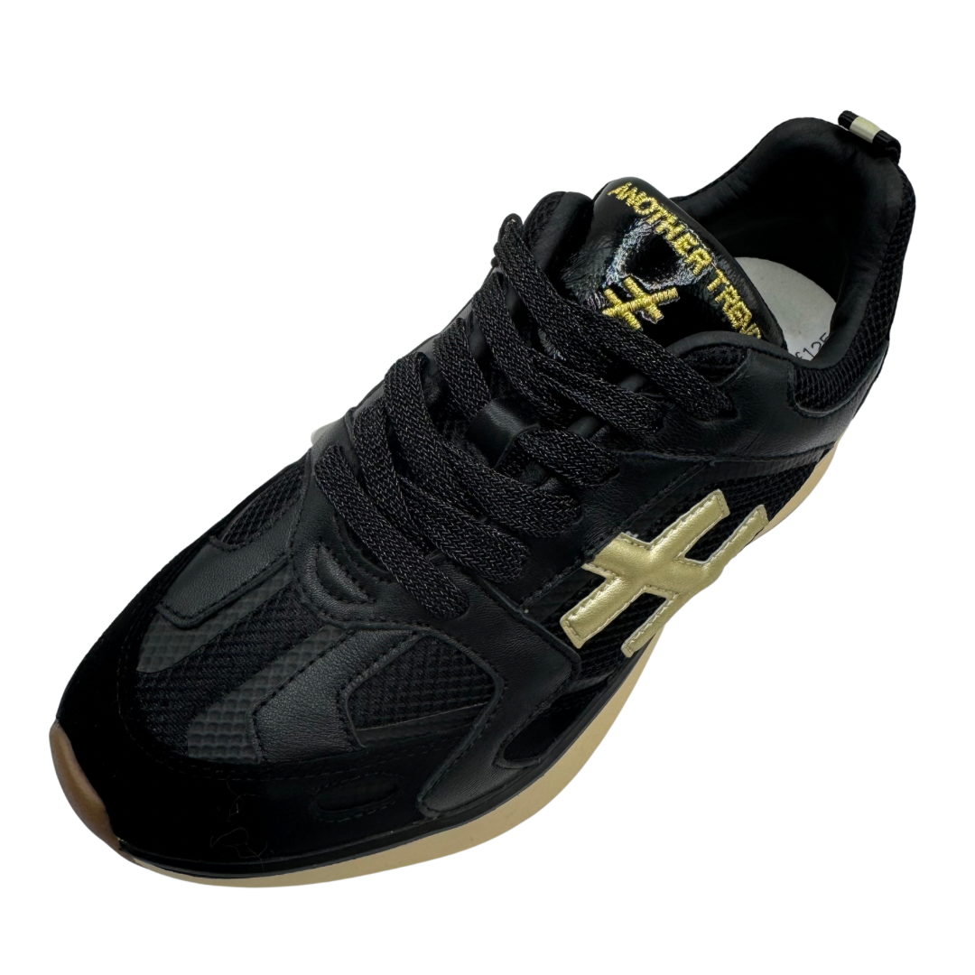 Another Trend Wedge Black &amp; Gold Trainers