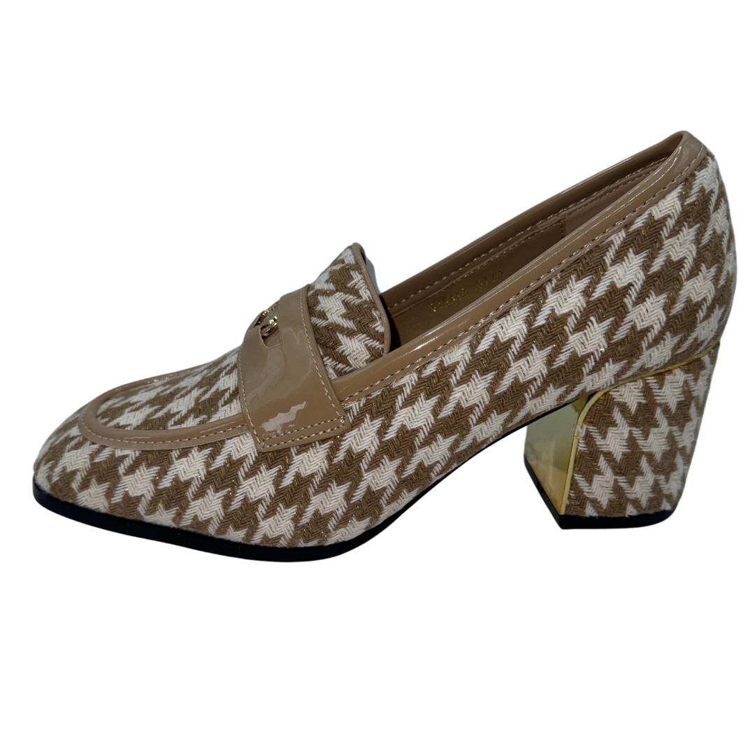 Kate Appleby Brown Dogtooth Loafers