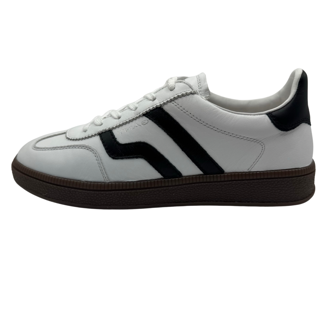 Gant White &amp; Black Leather Trainers