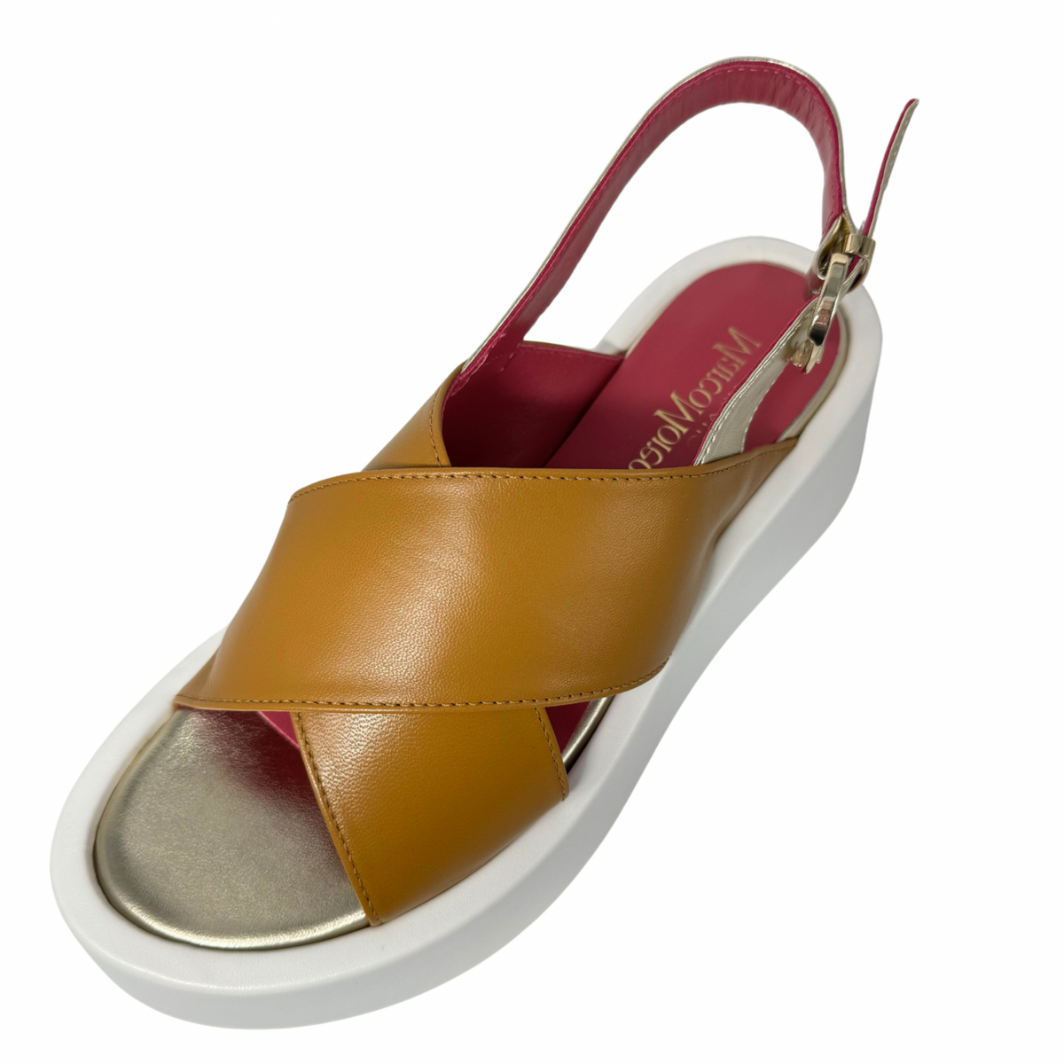 Marco Moreo Brown Chunky Slingback Sandals