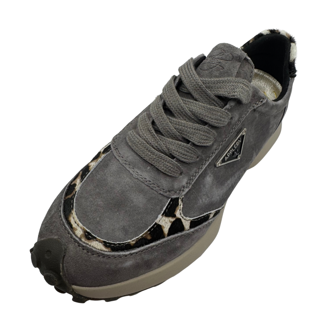 Kate Appleby Grey &amp; Leopard Print Trainers