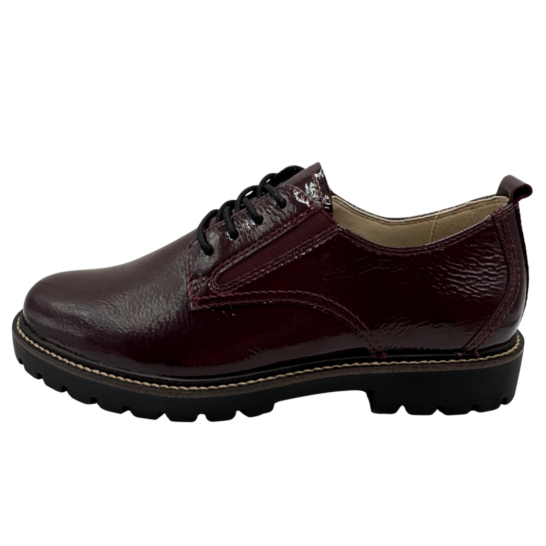 Caprice Burgundy Patent Brogues