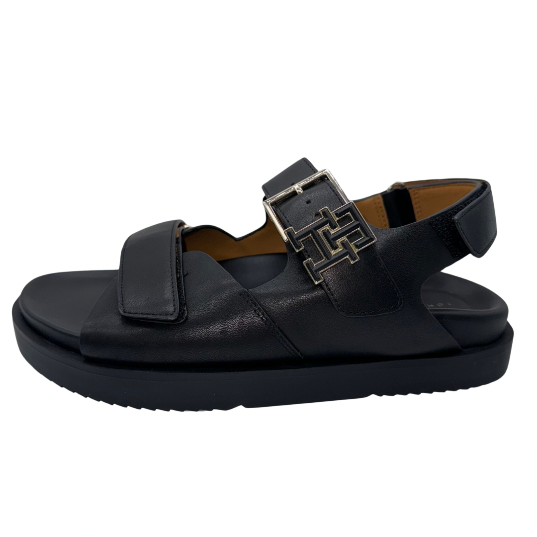 Tommy Hilfiger Black Sandals with Velcro Strap