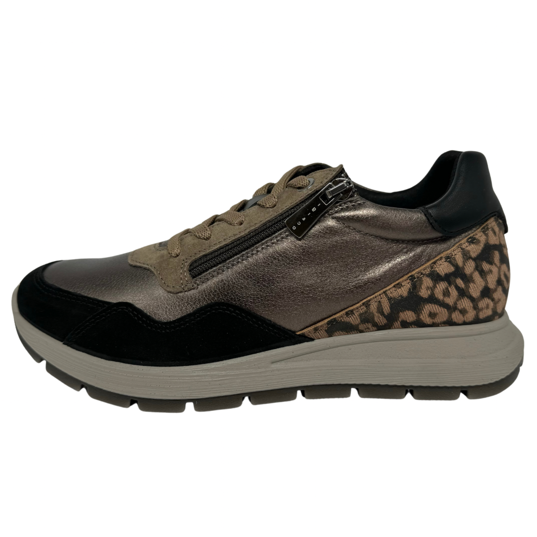 Igi &amp; Co Bronze and Leopard Print Trainers