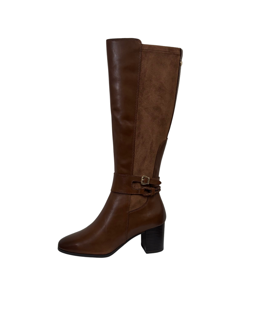 Caprice Brown Long Boots with Block Heel