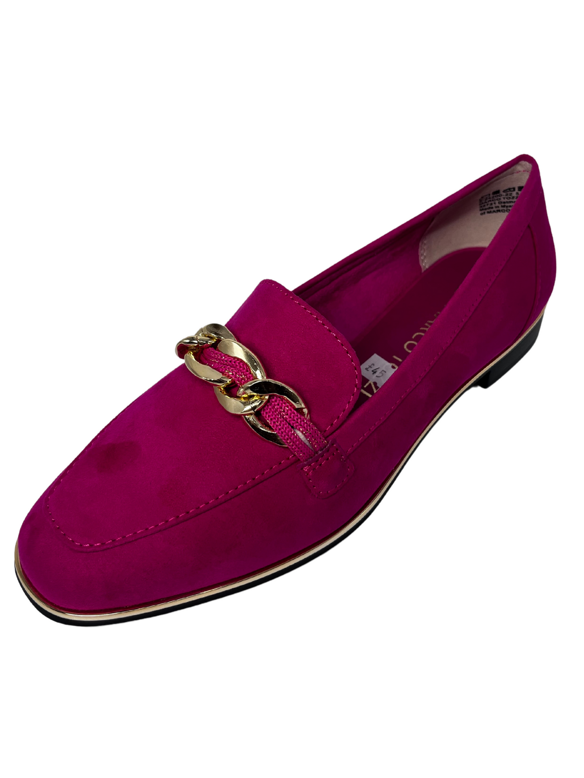 Marco Tozzi Pink Loafers With Chain Detail