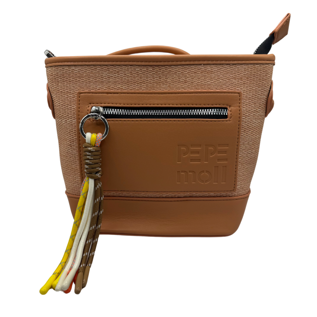 Pepe Moll Peach Crossbody Bag with Front &amp; Back Zip Pockets