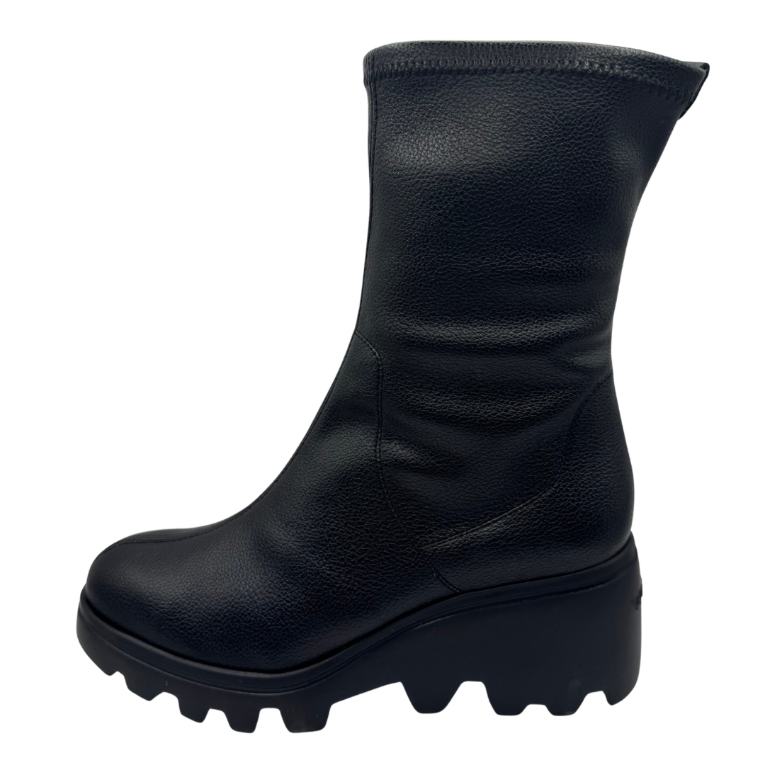 Wonders Black Wedged Boots