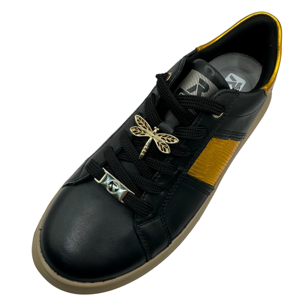 Rieker Black &amp; Gold Trainers