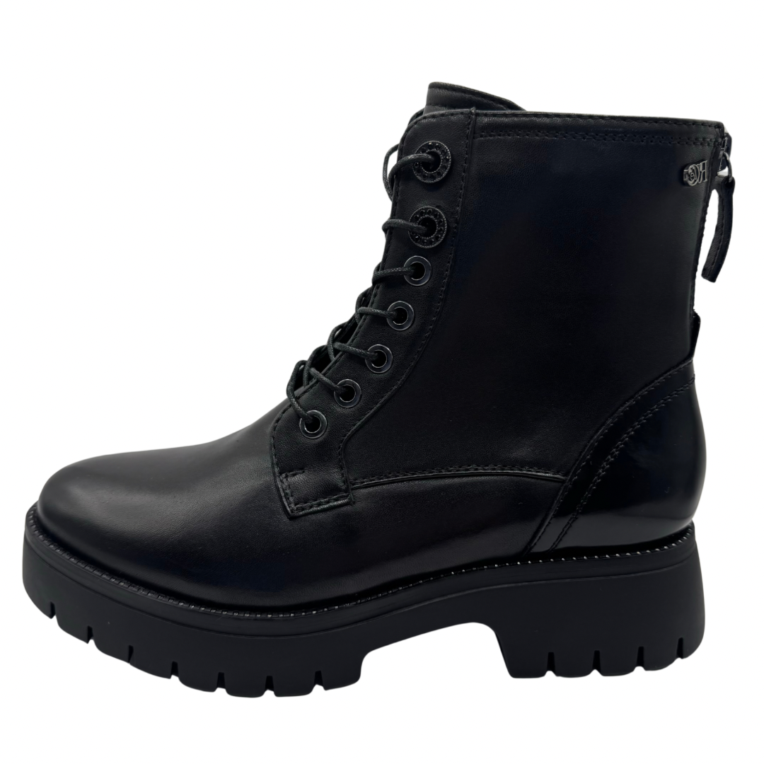 Regarde Le Ciel Black Leather Biker Boots