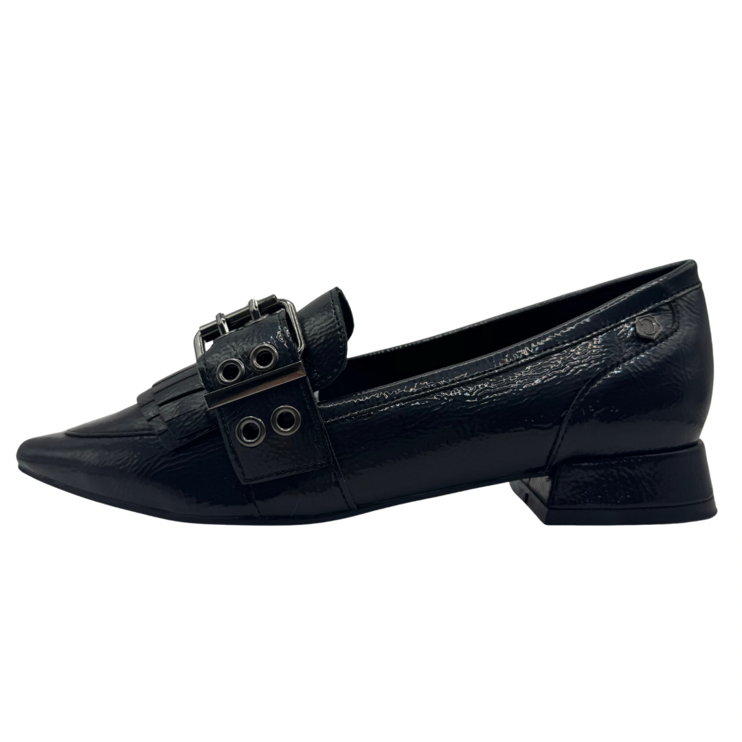 Carmela Black Pointed Patent Loafers