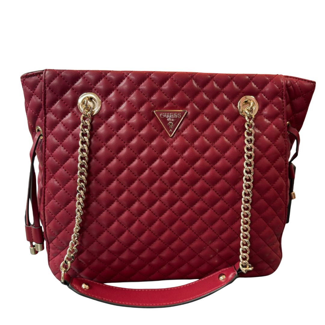 Guess Claret Diamond Quilted Handbag