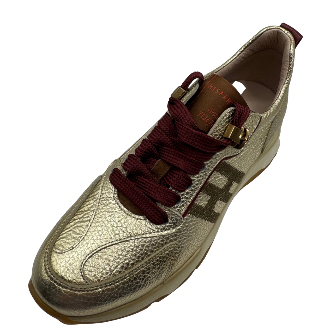 Hispanitas Gold &amp; Burgundy Trainers