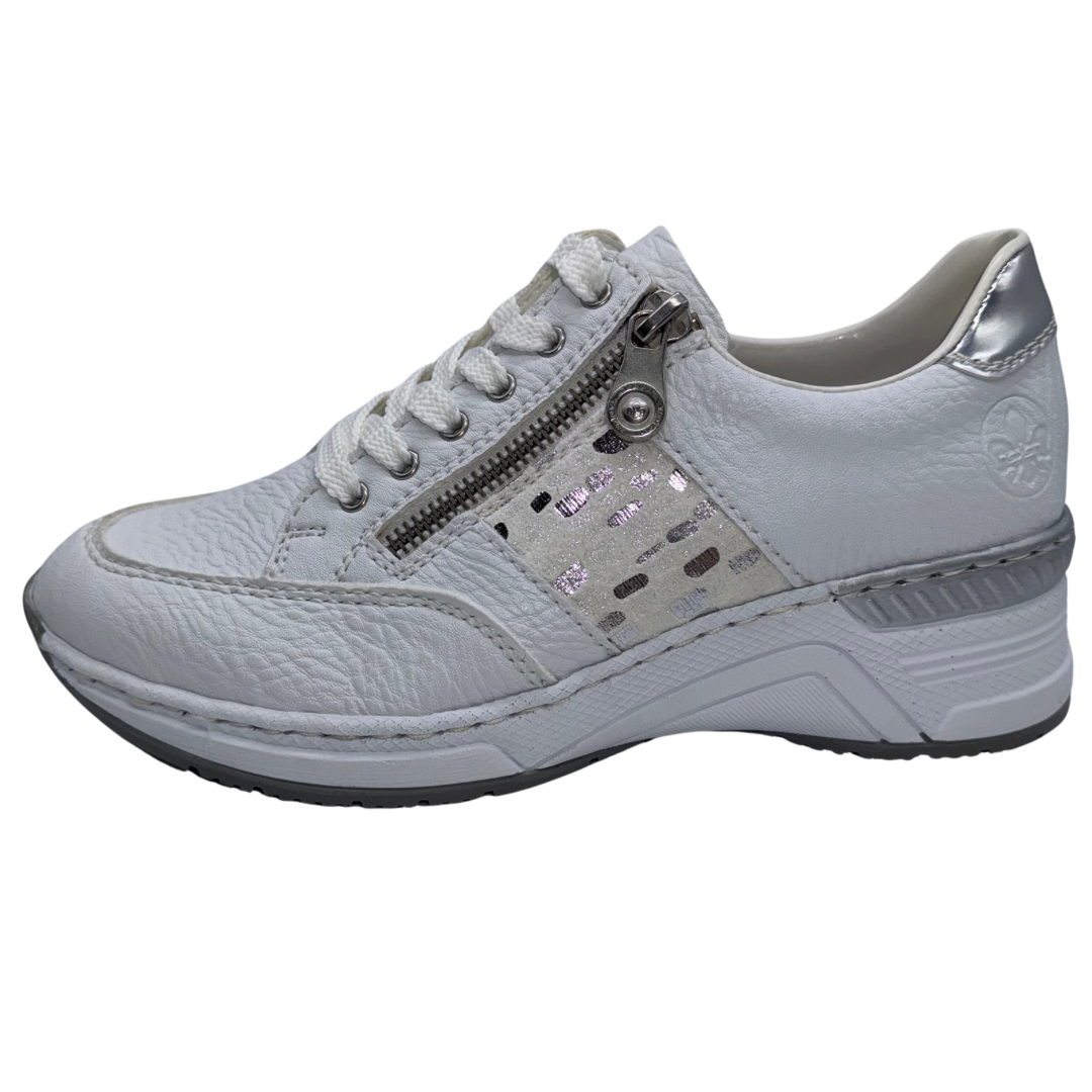 Rieker White Trainers with Side Design