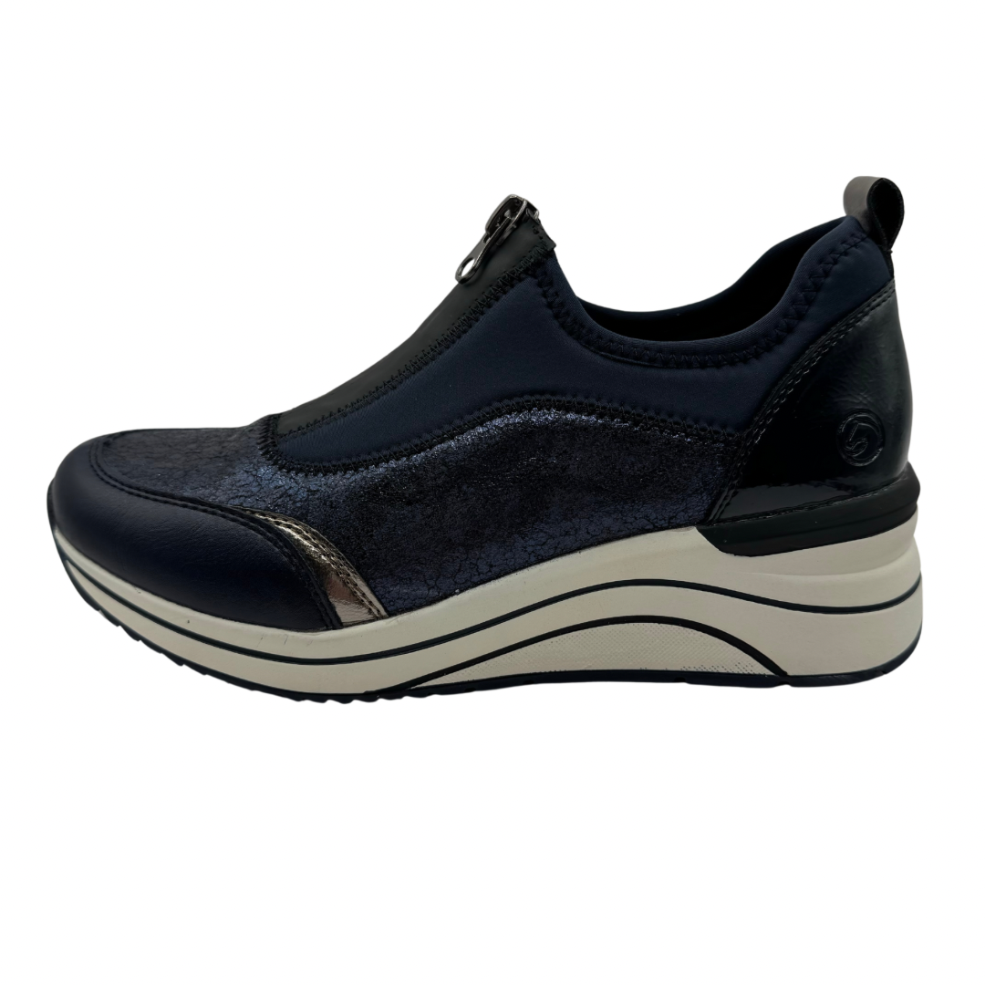 Remonte Navy Trainers with Front Zip