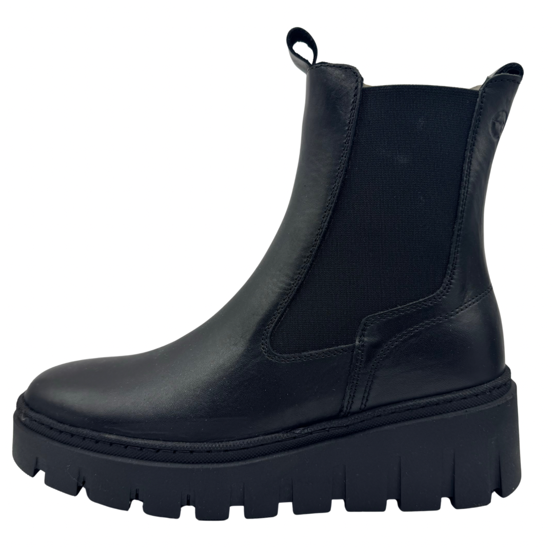 Tamaris Black Wedge Boots