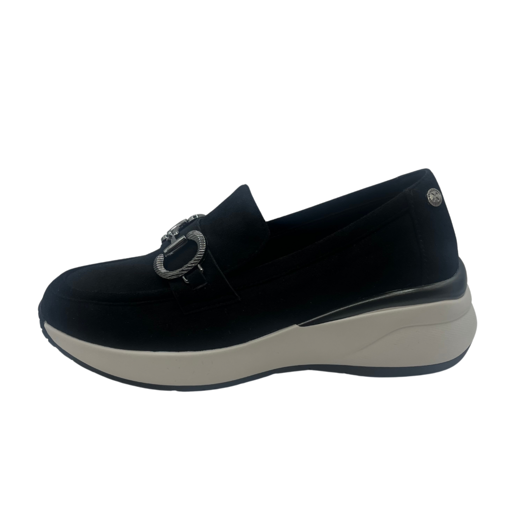 XTI Black Wedged Loafer