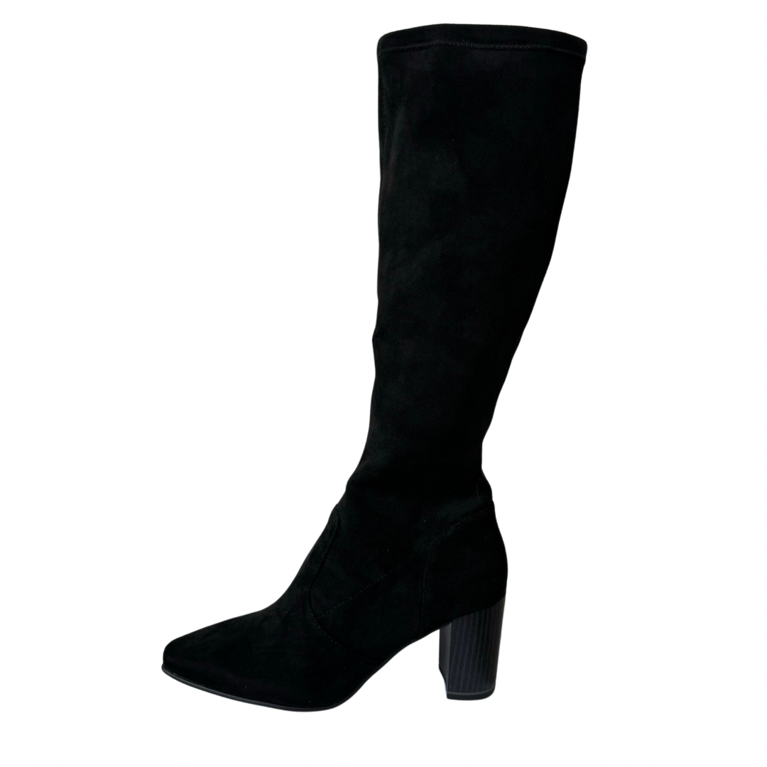 Caprice Black Suede Long Boots (tall heel)