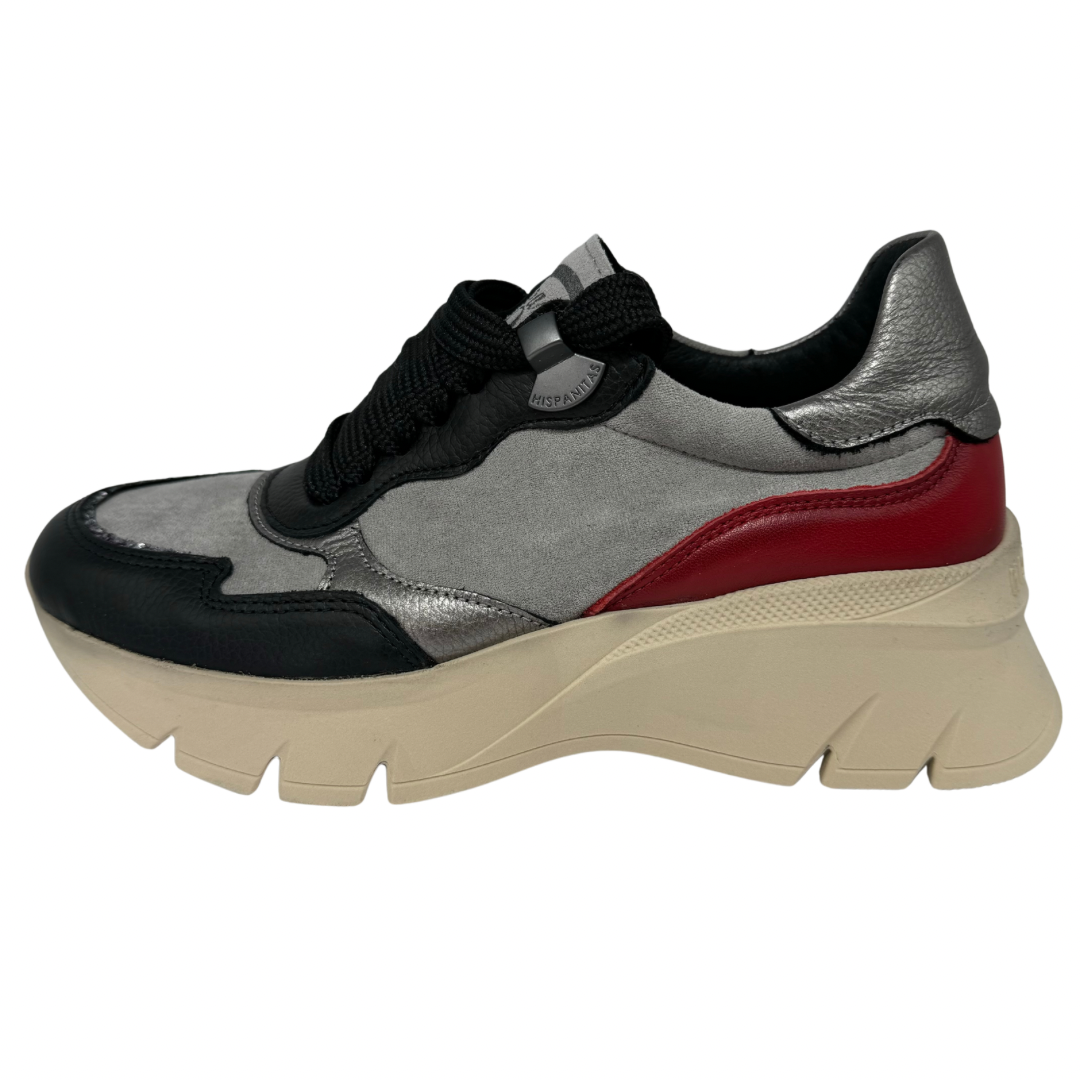 Hispanitas Black, Grey &amp; Red Trainers