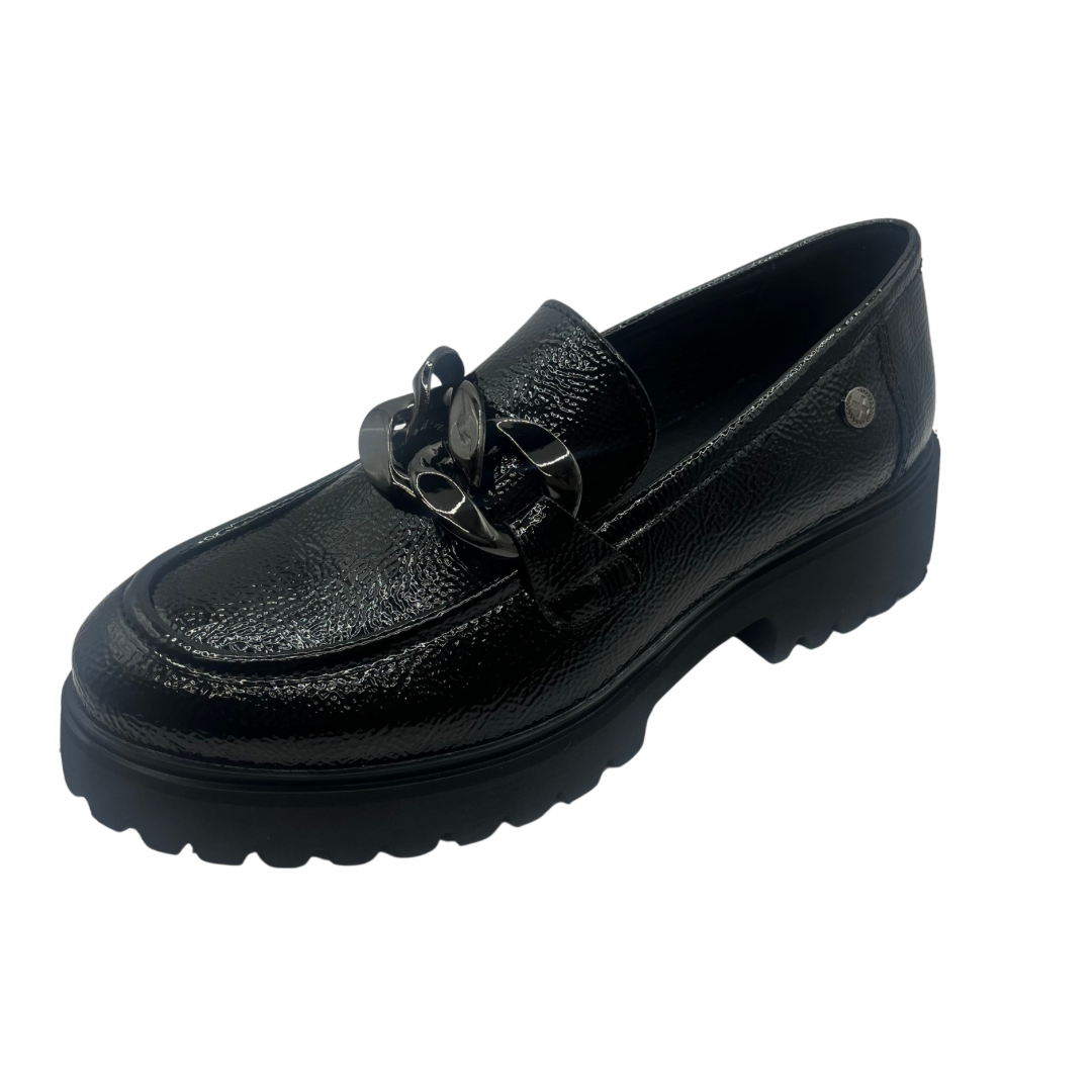 XTI Black Platform Loafer