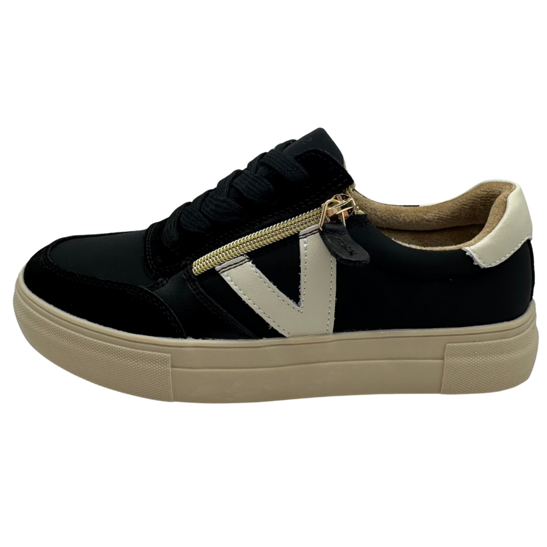 Drilleys Black Platform Trainers