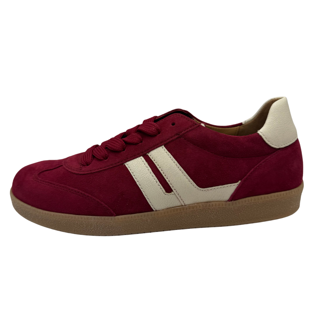 Gabor Red Trainers with Cream Detail