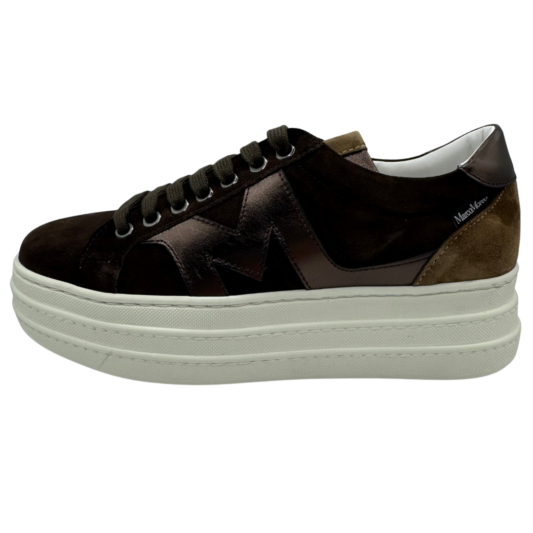 Marco Moreo Brown Suede Platform Trainers