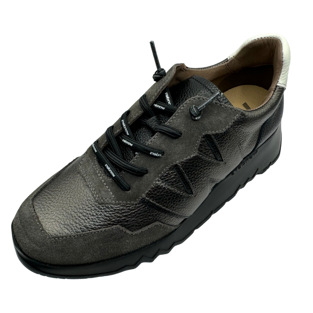 Wonders Pewter Wedge Trainers