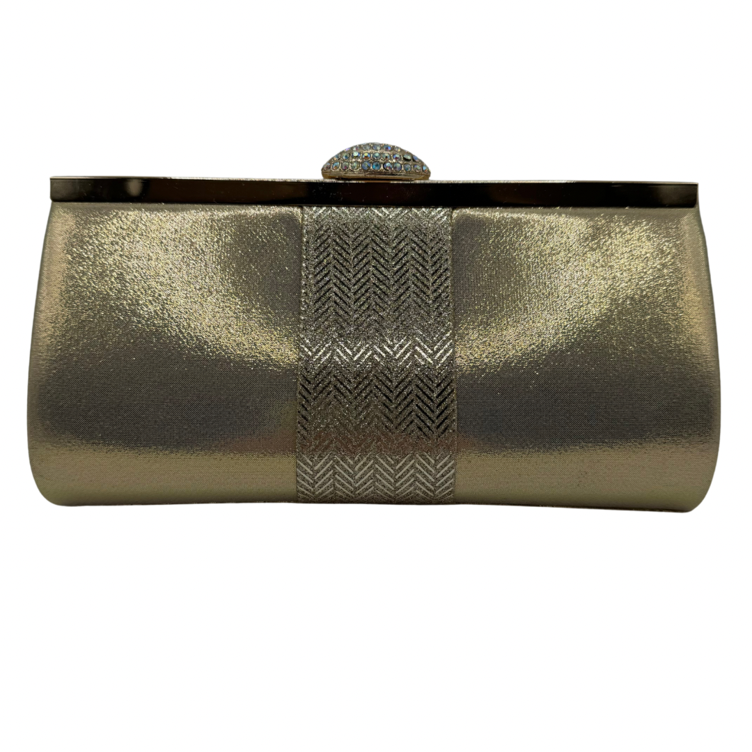 Menbur Gold Shimmer Clutch Bag