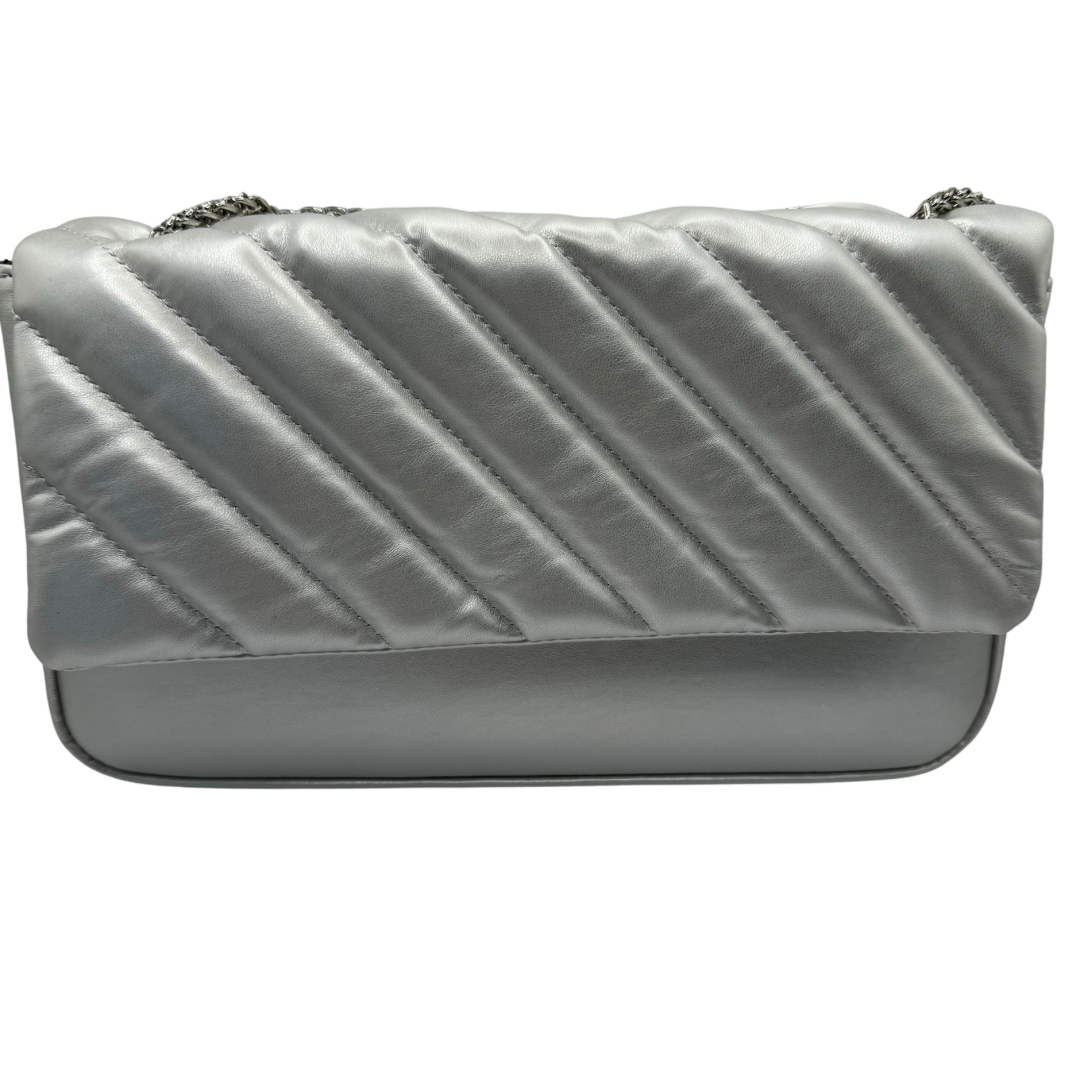 Ara Silver Metallic Quilted Shoulder Bag