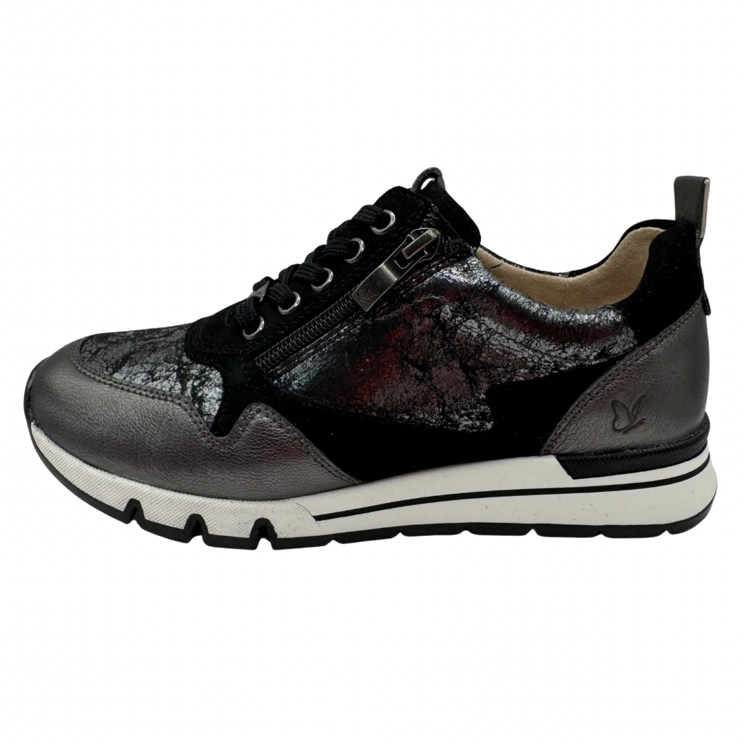 Caprice Black &amp; Pewter Trainers