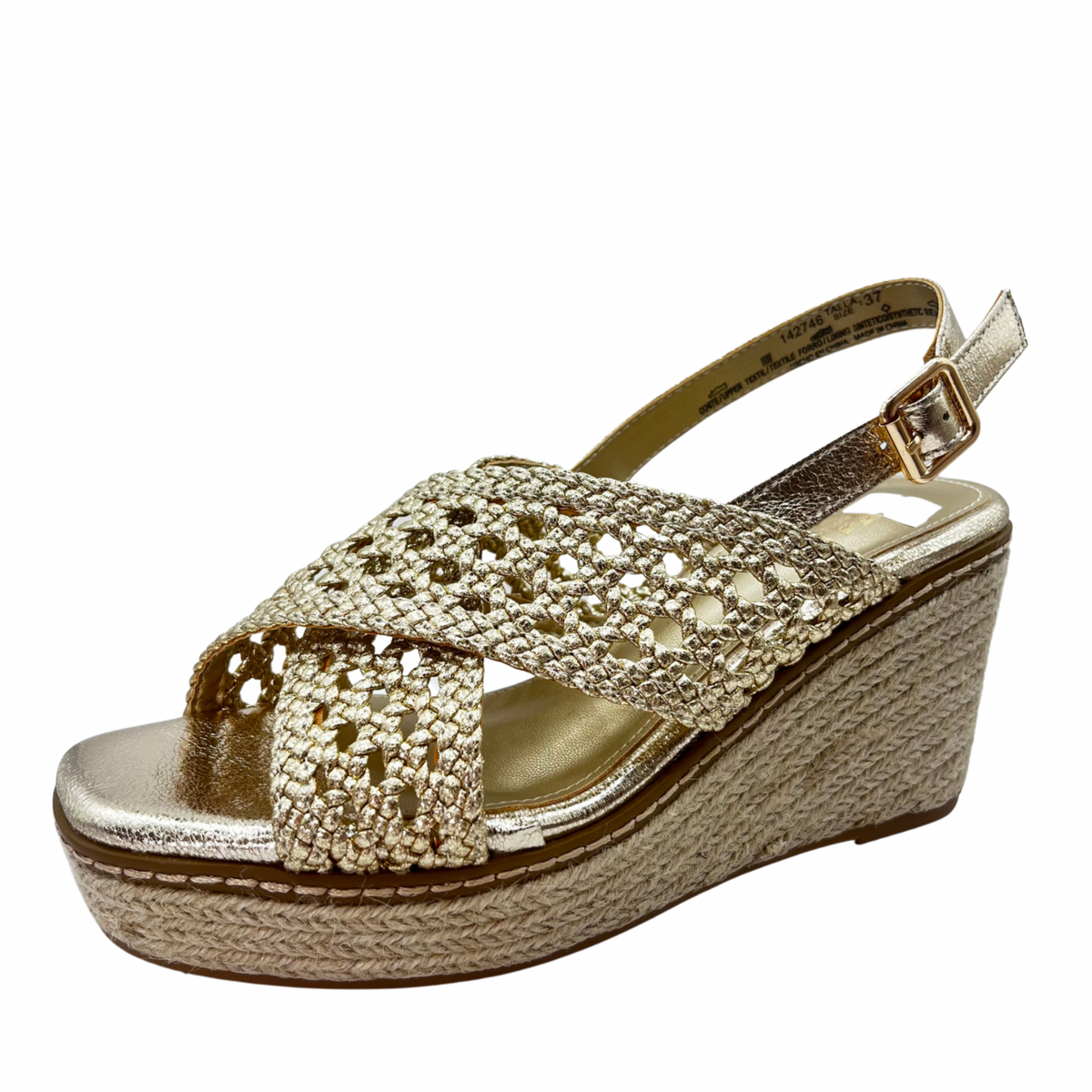 Xti Gold Weaved Design Wedge