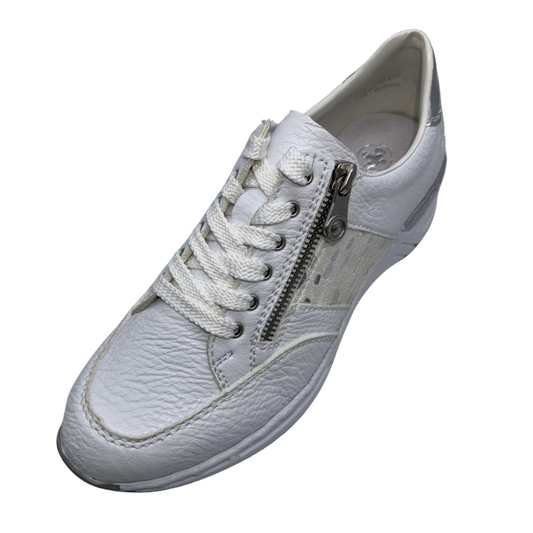 Rieker White Trainers with Side Design