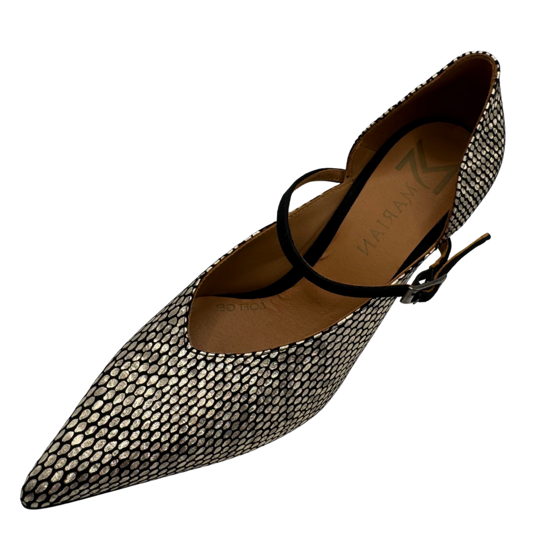 Marian Gold &amp; Black Patterned Heels