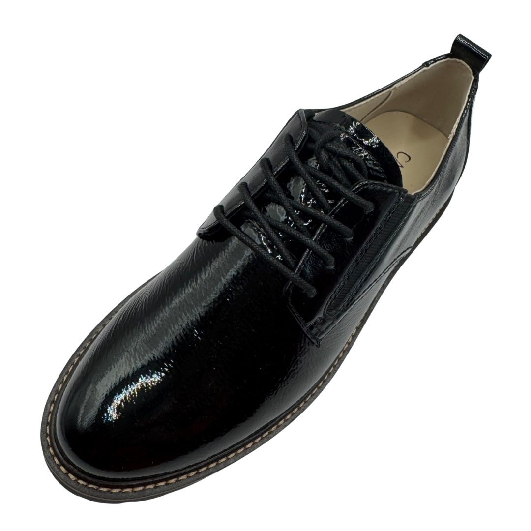 Caprice Black Patent Brogues