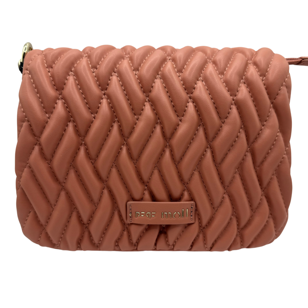 Pepe Moll Peach Quilted Square Small Shoulder Bag