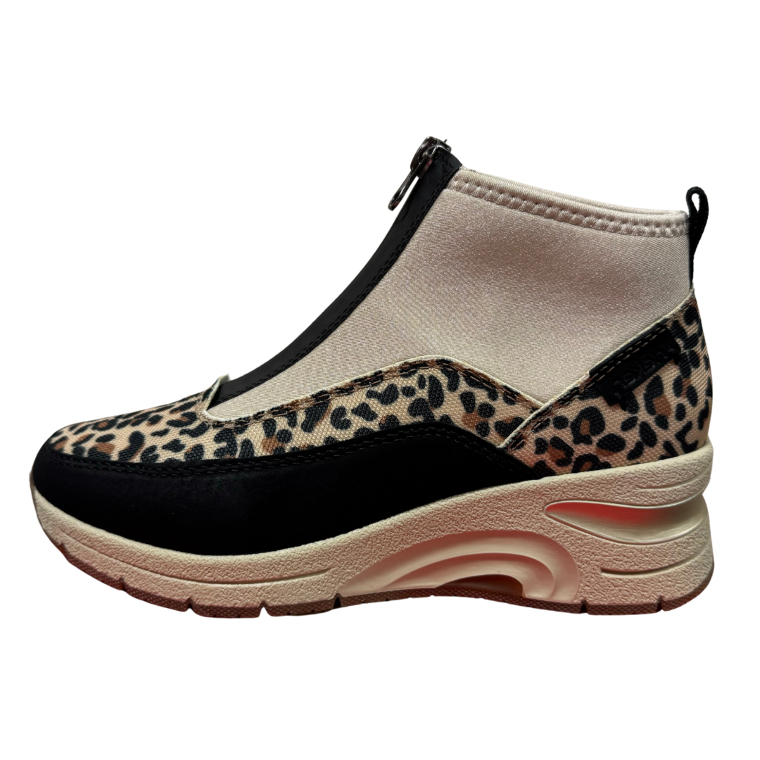 Rieker Leopard Print Zip Boots