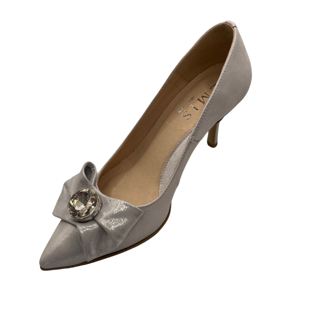 Emis Silver Bow Broach Heels