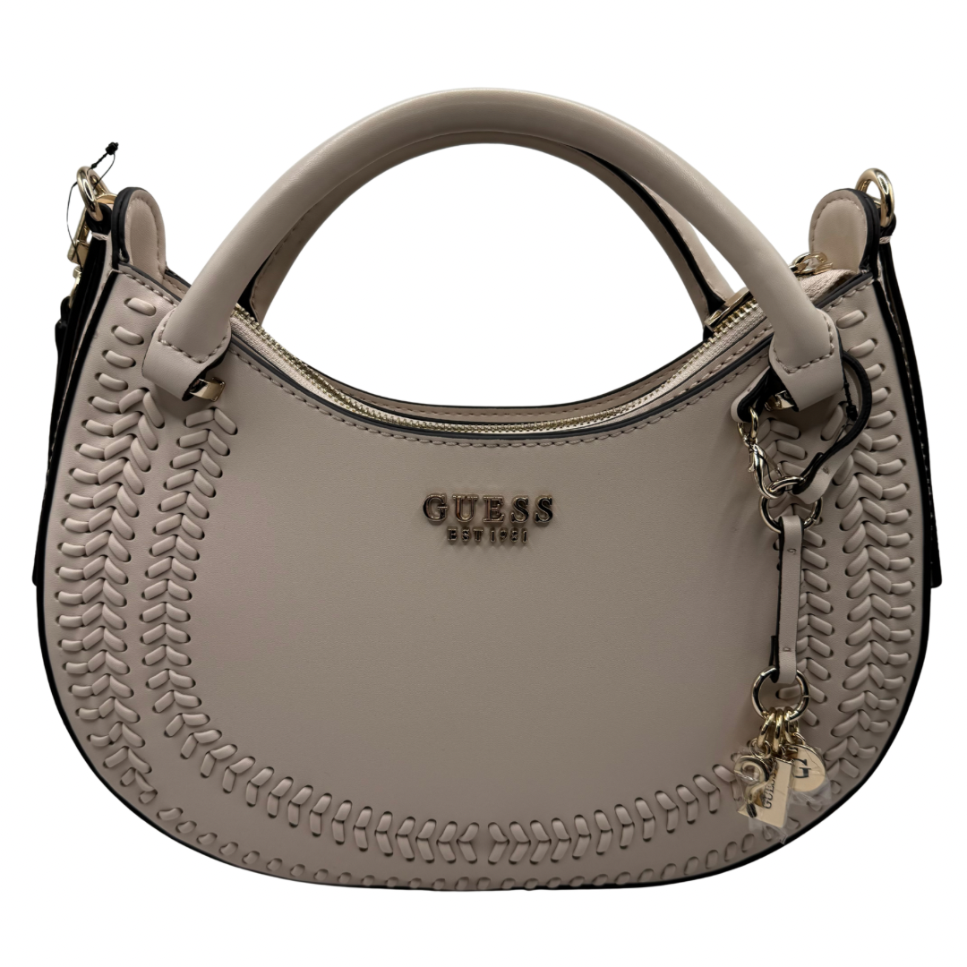 Guess Cream Rounded Handbag with Stitch Detail