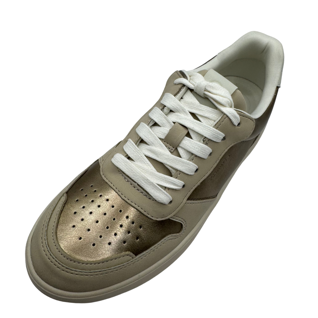 Tamaris Beige &amp; Gold Trainers