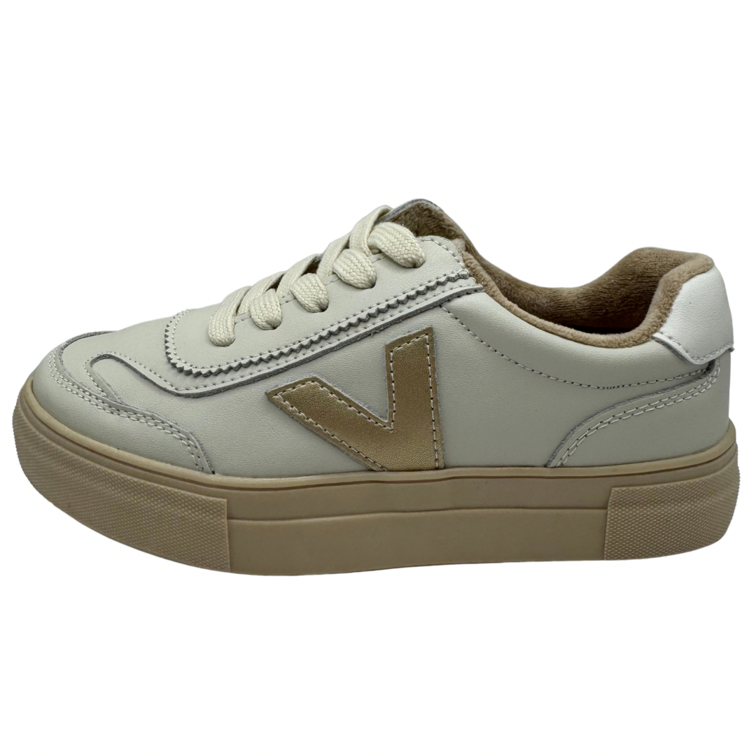 Drilleys Beige Platform Trainers