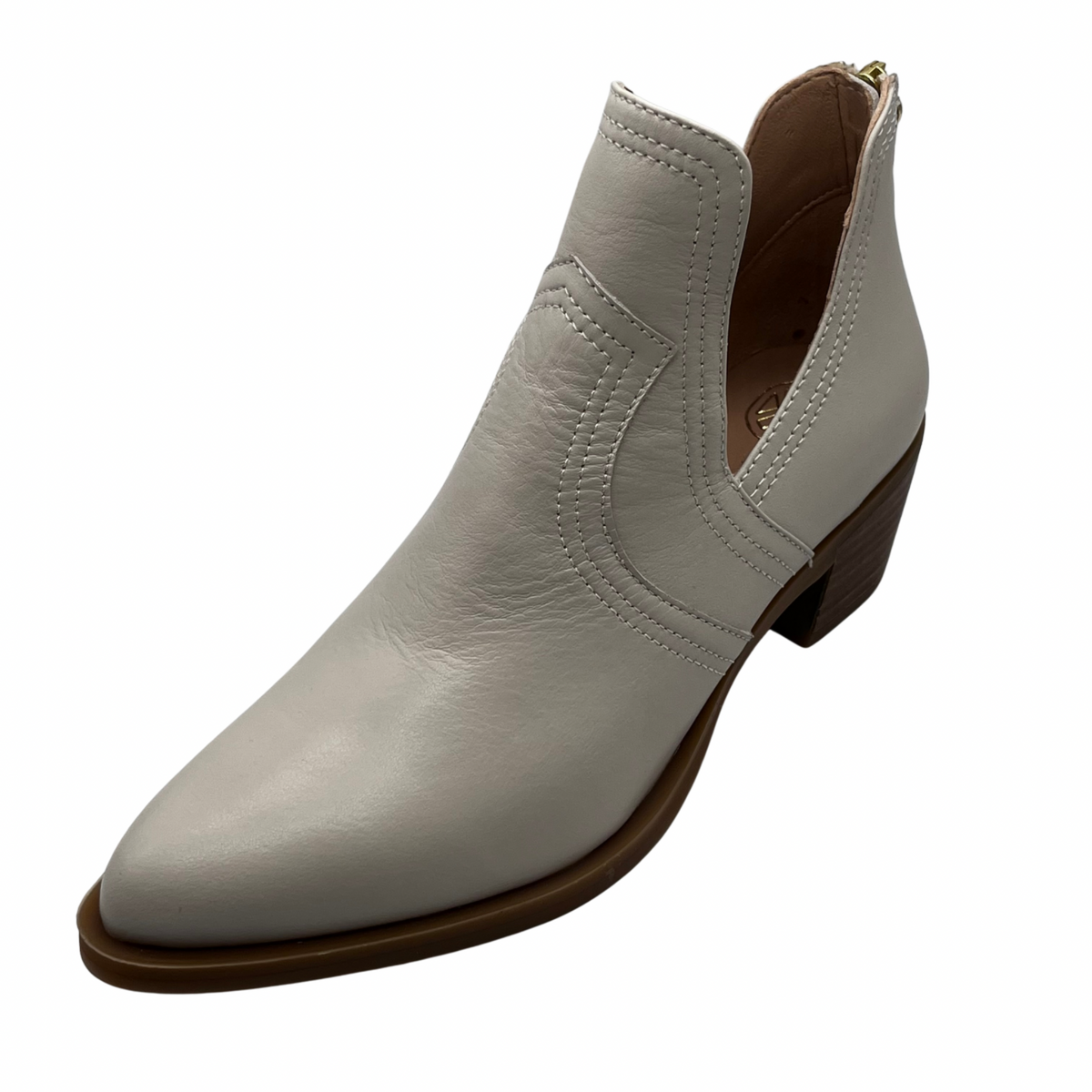 Unisa Cream Leather Cowboy Boots