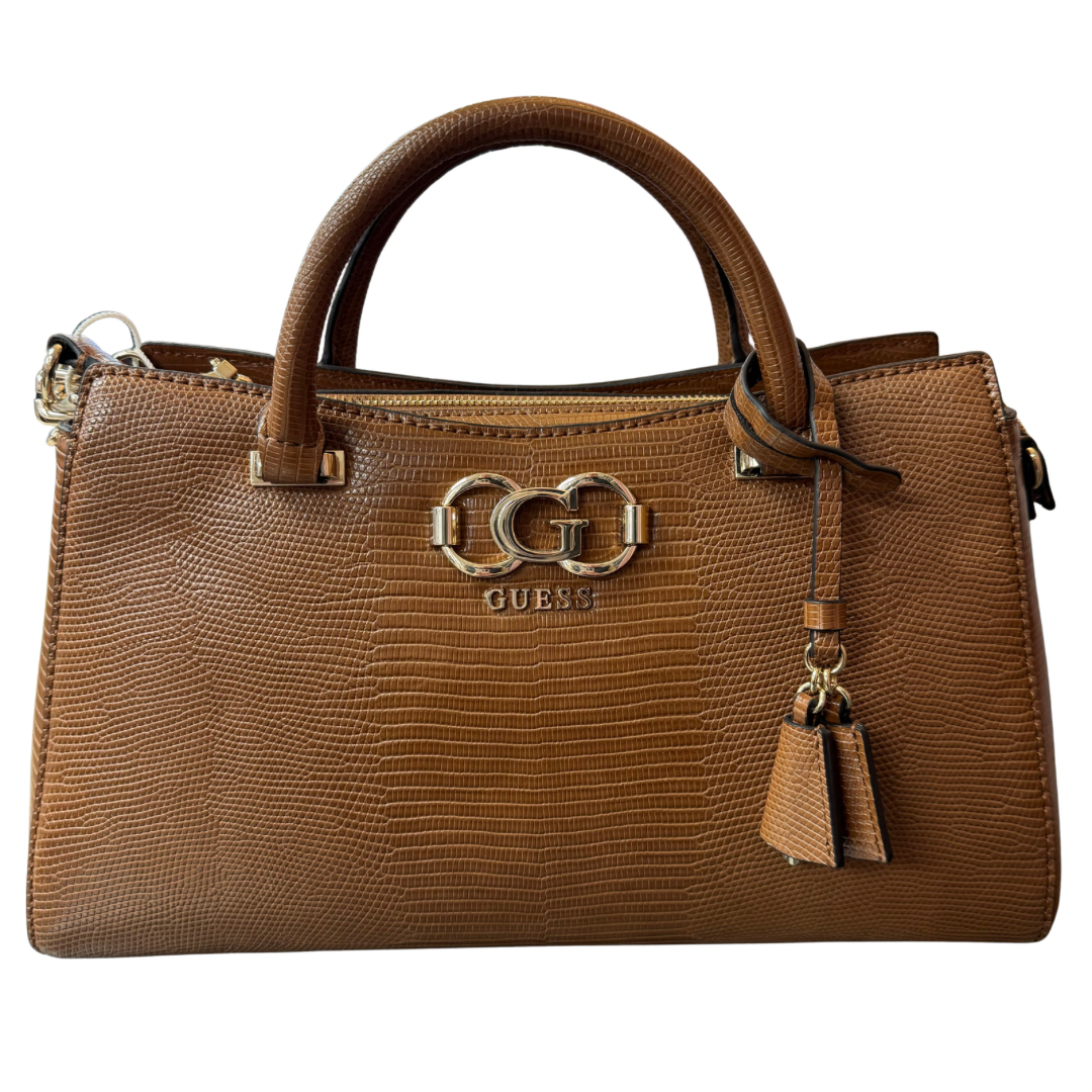 Guess Brown Croc Print Handbag