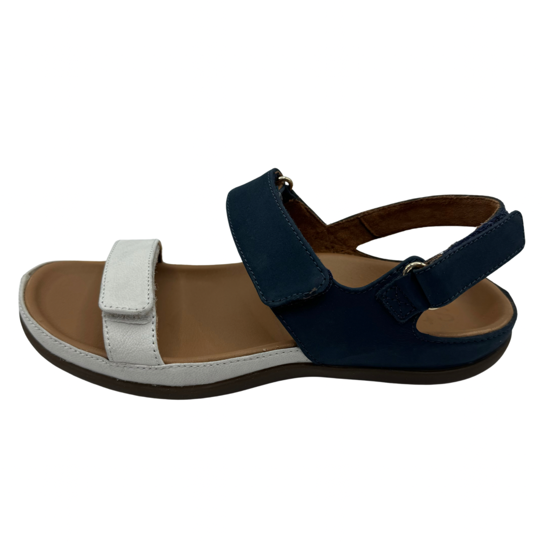 Strive Navy and White Velcro Sandals