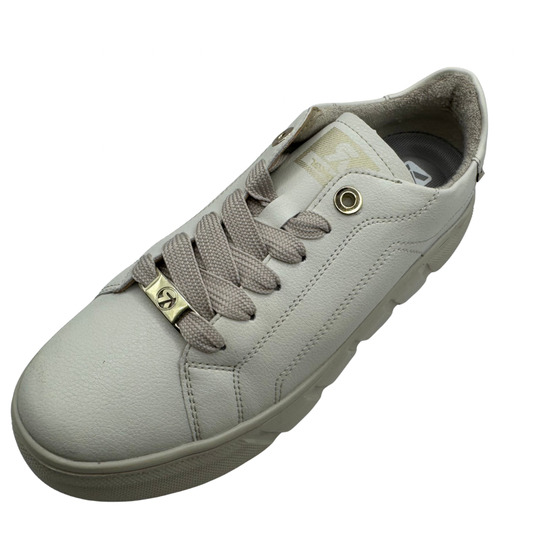 Rieker Off White Wedged Platform Trainers