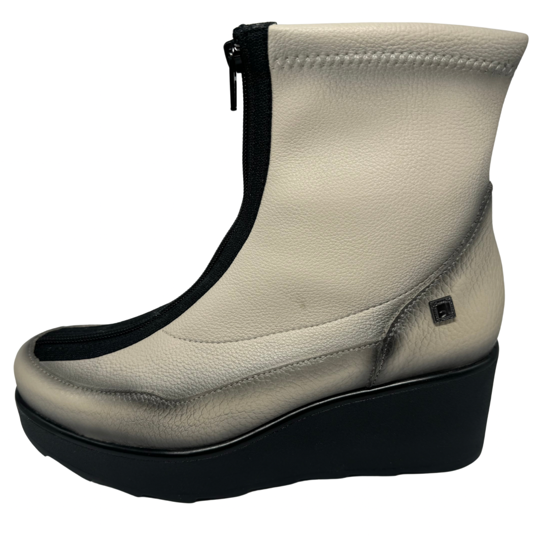 Jose Saenz Beige Front Zip Boots